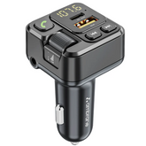 Ambrane Bluetooth FM Transmitter in Car Radio Adapter for Hands-Free Calling, Type-C (30W) PD Technology & USB-A (12W) Dual Ports, Fast Charger, Music Streaming, Supports All Smartphone (Car Connect)